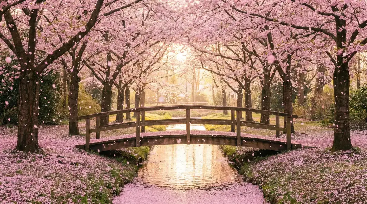 樱花桥畔 - 海角网 唯美风景